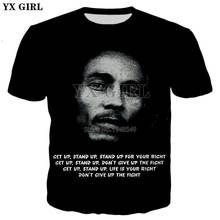 PLstar-Camiseta de manga corta con estampado 3D para hombre y mujer, ropa de calle informal con cuello redondo, estampado 3D, Bob Marley, A-3 2024 - compra barato