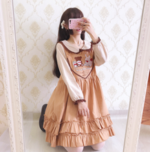 kawaii girl gothic lolita op loli Japanese sweet lolita dress retro lace cute embroidery peter pan collar loose victorian dress 2024 - buy cheap