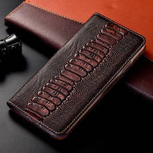 Ostrich Genuine Leather Case For Huawei Honor Play 3 3E 4T X10 Max Pro Magnetic Cover 2024 - buy cheap
