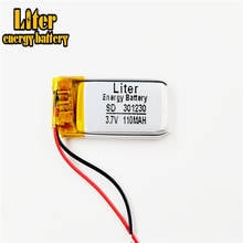 Batería de polímero de litio de 3,7 V,110mAH, 301230 para mp3 de 301230 enchufes, mp4, batería recargable de polímero de litio para teléfono móvil 2024 - compra barato