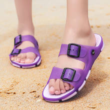 Sandalias de gelatina para mujer, zapatillas planas de playa, deslizantes, zapatos de agua informales, calzado de verano 2024 - compra barato