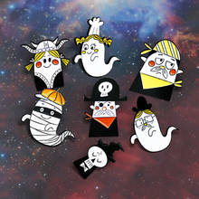 Cartoon Ghost Brooches Vikings Pirate Enamel Pins Badge Brooches Bag Clothes Lapel Funny Halloween Gothic Jewelry Gift Wholesale 2024 - buy cheap