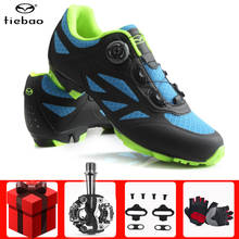 Tiebao, обувь для велоспорта, sapatilha ciclismo, mtb, набор педалей, мужские кроссовки, велосипедные, самоблокирующиеся, Троеборье, обувь для горного велосипеда 2024 - купить недорого