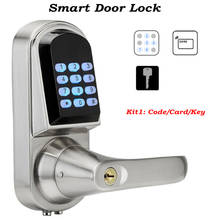 Fechadura de porta com bluetooth, abridor digital, chave mecânica, código dinâmico, casa, madeira/ferro, controle de acesso 2024 - compre barato