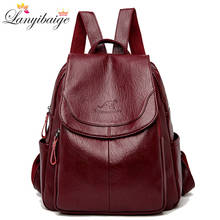 Vintage Women Backpack Large Capacity School Bags for Teenagers Girls School Backpack High Quality Leather Lady Shoulder Bag 2024 - buy cheap