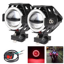 2pcs 125W U7 Store Motorcycle Angel Eyes Headlight DRL spotlights auxiliary bright LED bicycle lamp accessories work Fog light 2024 - buy cheap