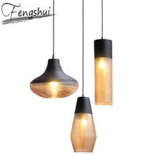 Luminária pendente de vidro, moderna, vintage, luz, decoração industrial, para sala de estar, quarto, casa, cozinha