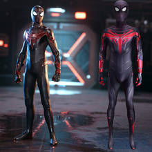 Disfraz de Miles Morales para adultos y niños, disfraz negro de superhéroe Zentai, para Halloween 2024 - compra barato