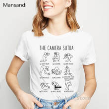Camisetas con estampado de Sutra de cámara para mujer, blusas informales blancas para mujer, ropa vintage para mujer, ropa tumblr 2024 - compra barato