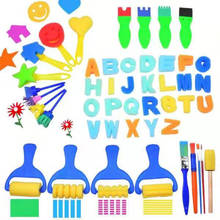 Brinquedos para desenhar arte crianças 47 estilos, conjunto de pincel de esponja de pintura de arte para crianças pequenas, brinquedos educativos de grafite, conjunto de desenho de pintura diy 2024 - compre barato