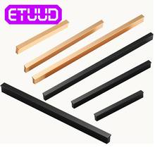 Cabinet Pulls Black Modern Square T Bar Aluminium alloy Kitchen Bathroom Cupboard Chest Drawer Handles And Knobs Hardware 2024 - buy cheap