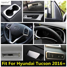 Kit interior para hyundai tucson 2016 - 2020 farol dianteiro lâmpada botão painel painel ac air tampa kit acabamento acessórios abs 2024 - compre barato