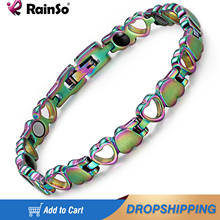Rainso 2020 Women Fashion Bracelet & Bangle Magnetic Health Jewelry with Colorful Color stainless steel Hand Chain High Polished 2024 - buy cheap