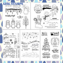 AZSG-sellos transparentes de animales lindos de Navidad, manualidades decorativas de sellos de silicona para álbum de recortes, tarjetas, álbum, novedad de 2020 2024 - compra barato