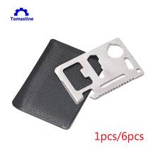 1pcs/6pcs Multi-function Knife Blade Card Tool Camping Pocket Saber Sawtooth Wrench Screwdriver Bottle Opener with Black Holster 2024 - buy cheap