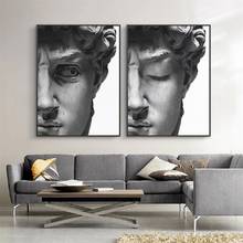 Nordic Black and White David Head Sculpture Canvas Painting Retro Posters and Prints Wall Art Picture for Living Room Cuadros 2024 - buy cheap