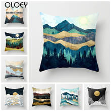 Pillow Case Home Polyester Pillow Cushion Cover Square Golden Mountain Pillowcase Bedroom Hotel Car Sofa Decoration 45cm*45cm 2024 - buy cheap