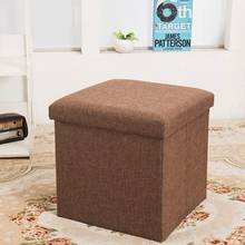 Foldable Storage Ottoman with Top Folding Toy Chest Storage Box Linen Fabric Ottomans Bench Foot Rest for Bedroom Living Room 2024 - buy cheap