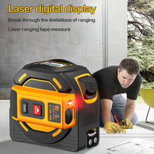 Fita métrica laser digital 2 em 1, 40/60m, retrátil, fita laser precisa multifunção, ferramenta de fita métrica de linha 2024 - compre barato