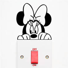 cartoon mickey minnie mouse switch stickers for kids rooms home decor disney wall decals vinyl mural art diy wallpaper 2024 - buy cheap