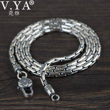 V.YA 925 Sterling Silver Retro Chain Necklace Men Women Buddhism Six-Word Sutra Weaving Chain Necklaces 3mm Fine Jewelry 2024 - buy cheap