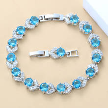 Pulseira estrangulada de cristal azul super natural, pulseira fashion para mulheres, joias cor prata para caixa de joias grátis 2024 - compre barato