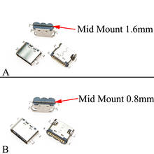 Yuxi tomada micro usb 3.1 tipo-c, conector fêmea graus smd para carregamento de celular, 16 pinos 2024 - compre barato