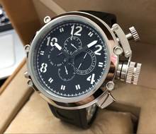 50mm GEERVO  right hand style  crown black dial Automatic Self-Wind movement Auto Date Men's watch cow Leather strap  gr316-g8 2024 - buy cheap