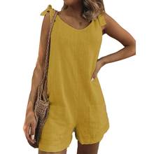 Women Rompers Summer Casual Loose Sleeveless Jumpsuit Women Solid Color Sleeveless Adjustable Straps Pockets Jumpsuit Dungarees 2024 - buy cheap