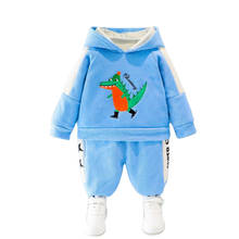New Winter Kids Fashion Clothes Baby Boys Girls Cartoon Thicken Coat Pants 2pcs/sets Children Clothing Infant Casual Sportswear 2024 - buy cheap