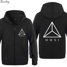 Mens Hoodie TRIANGLE MMXI SWAG Printed Zipper Hoodies Men Skate Fleece Hip Hop Jacket Coat Men's Sweatshirt Moleton Masculino 2024 - buy cheap