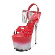 Mclubgirl 2021 New Women Sexy Fashion Jelly Sandals Sandals Platform Sandals Crystal for Night Clubgirl Cute Shoes LFD 2024 - buy cheap