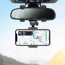 Soporte de teléfono para espejo retrovisor de coche, rotación ajustable de 360 grados, soportes para teléfono móvil inteligente Universal, GPS 2024 - compra barato