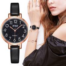 CCQ Female Saat Simple Leather Bracelet Women Watches Quartz Wristwatches Dress Clock relogio feminino Round Digital Dial XB40 2024 - buy cheap