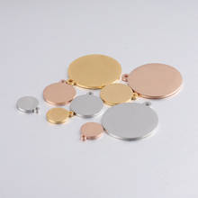 Abalorio de círculo en blanco de acero inoxidable para fabricación de joyas, etiqueta redonda de Metal, oro rosa, pulido, 20 Uds., 10/15/20/22/25mm 2024 - compra barato