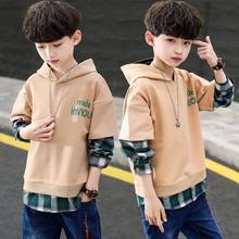 EACHIN Boys Hoodies Long Sleeve Plaid Patchwork Boys Hoodies Sweatshirt Baby Boys Fashion Pullover Outerwear Kids Sweatshirt 2024 - buy cheap