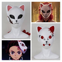 Capacete feminino de látex, máscara para cosplay de demon slayer kimetsu no yaiba kamado tanjirou 2024 - compre barato