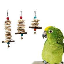 Parrot Chewing Toy Cuttlefish Bone Corn Leaf Straw Fruit Tree Branch Bird Bite Rope Hanging Bell Calcium Supplement Cage 2024 - buy cheap
