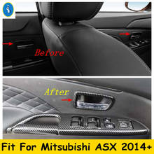 Carbon Fiber Look / Matte Accessories For Mitsubishi ASX 2014 - 2021Inner Door Handle Bowl Frame Cover Trim Interior Refit Kit 2024 - buy cheap