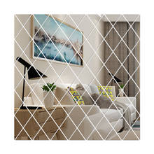 Зеркальные 3D наклейки на стену, самоклеящиеся акриловые треугольники «сделай сам» с бриллиантами, для украшения гостиной и дома 2024 - купить недорого