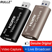 Rullz Mini 4K 1080P HDMI к USB 2,0 3,0 карта видеозахвата игровая записывающая коробка для компьютера Youtube OBS потоковая трансляция в прямом эфире 2024 - купить недорого