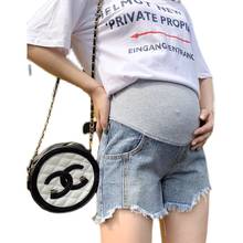 8795 # летние тонкие джинсовые шорты для беременных с регулируемой высокой талией шорты для живота для беременных Горячие повседневные короткие джинсы для беременных 2024 - купить недорого