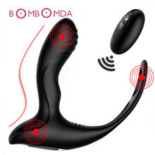 Aquecimento massagem de próstata vibrador brinquedos sexuais para homem à prova dwaterproof água estimulador de próstata butt plug retardado ejaculação anel de brinquedo para homem 2024 - compre barato