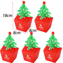 10pcs merry Christmas tree paper candy box Christmas decorations for home gift box natal new year gift packing Noel 2024 - buy cheap