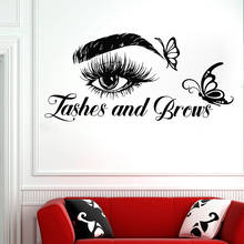 Lashes And Brows Wall Decal for Beauty Salon Decor Woman Face Eyelashes Eyebrows Wall Decals Removable Beauty Window Decor Z779 2024 - buy cheap