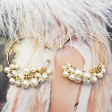 2020 Big Circle Hoop Earrings Pearl Hoop Earring For Women Gold Twist Earring Brincos Big Circle Fashion Jewelry 2019 Accessorie 2024 - buy cheap