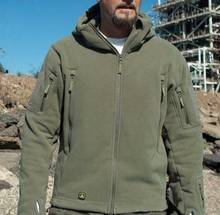 Мужская военная зимняя теплая флисовая тактическая куртка на открытом воздухе, спортивная куртка с капюшоном, Militar Softshell, походные армейские куртки 2024 - купить недорого