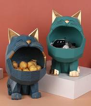 Cool Cat Figurine Big mouth Cats Storage Box Home Decoration Ornamental Resin Art Sculpture Figurines Room Decor Gift Decorative 2024 - buy cheap