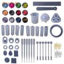 1 Set Epoxy Resin Kit DIY Jewelry Making Tools Shiny Powder Cup Silicone Mold Necklace Pendant Ring Gifts Handmade Creative JUL3 2024 - buy cheap