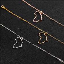 30 hollow Africa Map Country Geographic area distributionof Ethiopia Outline Africa Continent map pendant chain Necklace jewelry 2024 - buy cheap